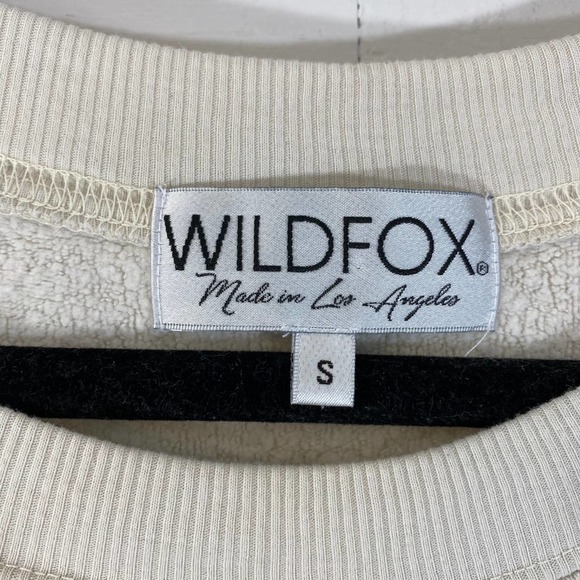 Wildfox Beige Twinkle Foil Star LS Crew Sweater - Picture 5 of 7